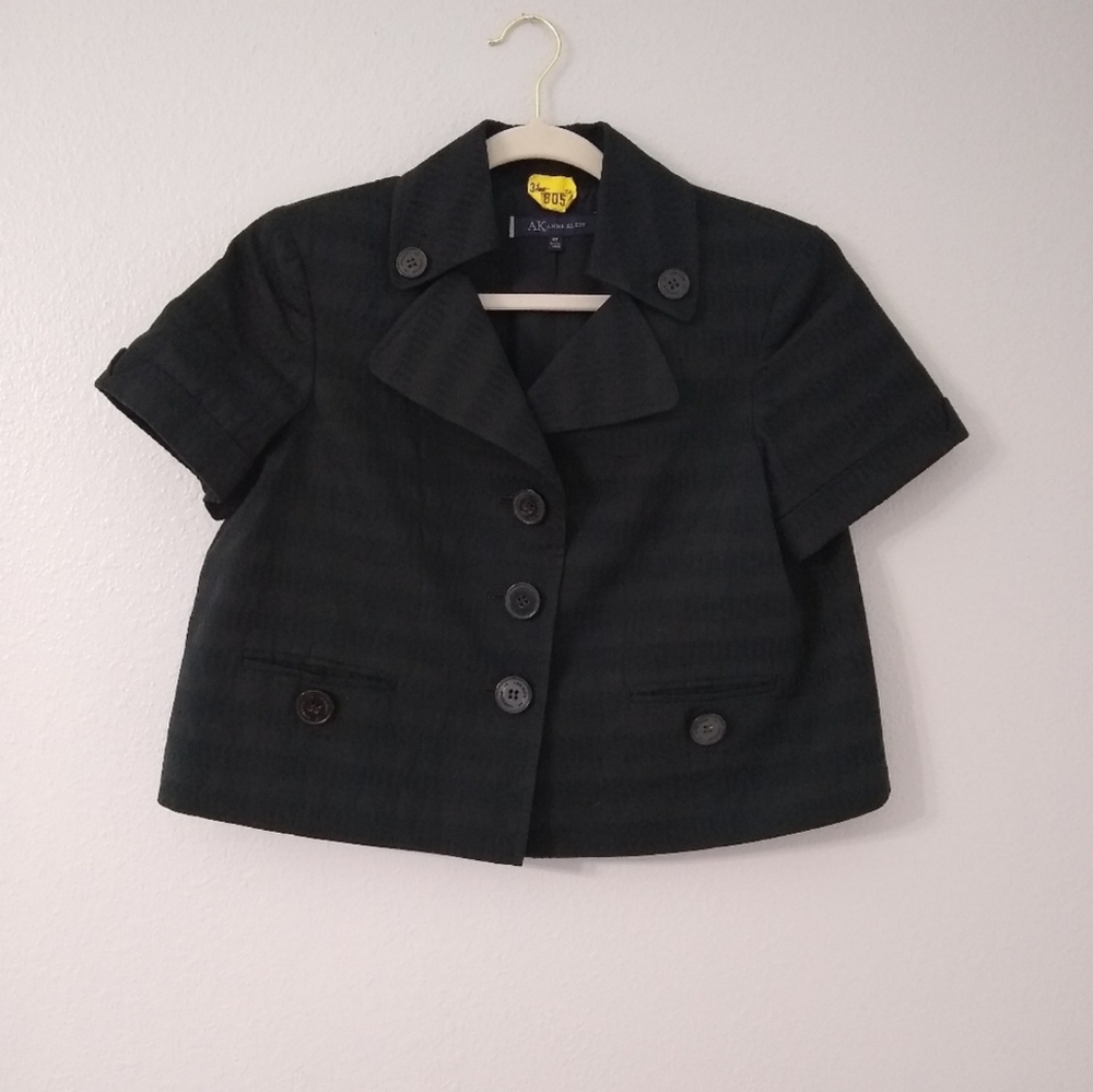 Anne Klein black short sleeve blazer - Picture 1 of 7